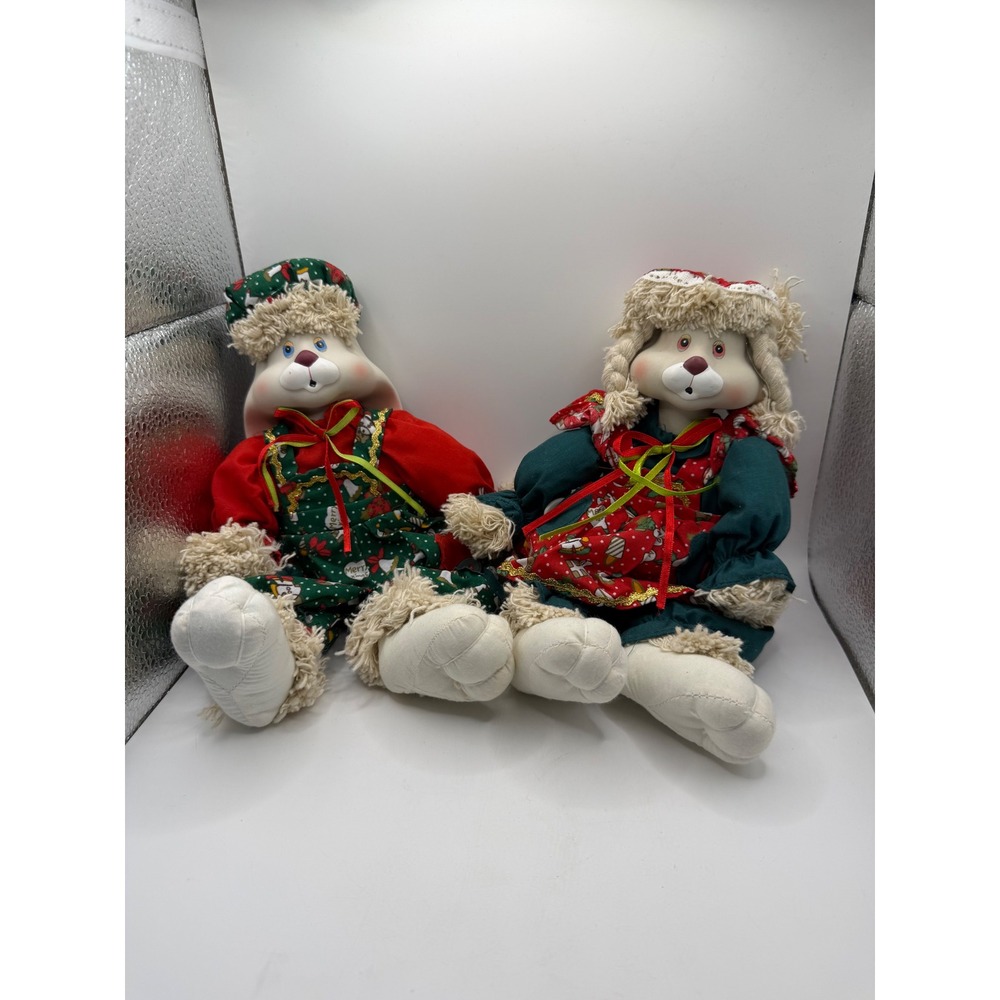 House of Lloyd‎ Hip and Hop Christmas Bunny Dolls Vintage Set of 2 542064